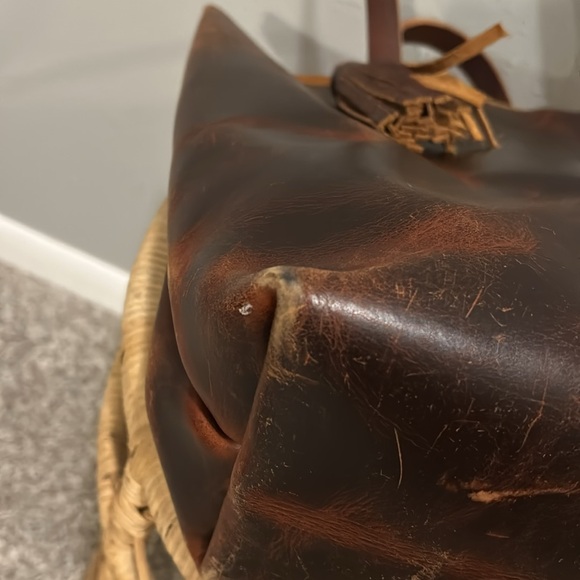 KMM & Co Brown Leather Tote Bag Handcrafted Large - Picture 12 of 13